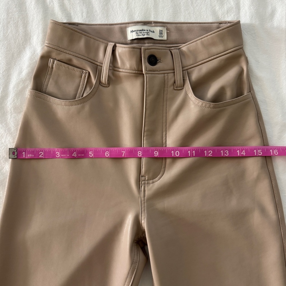 Abercrombie 90’s Straight Leather Pants 00R - Picture 6 of 7